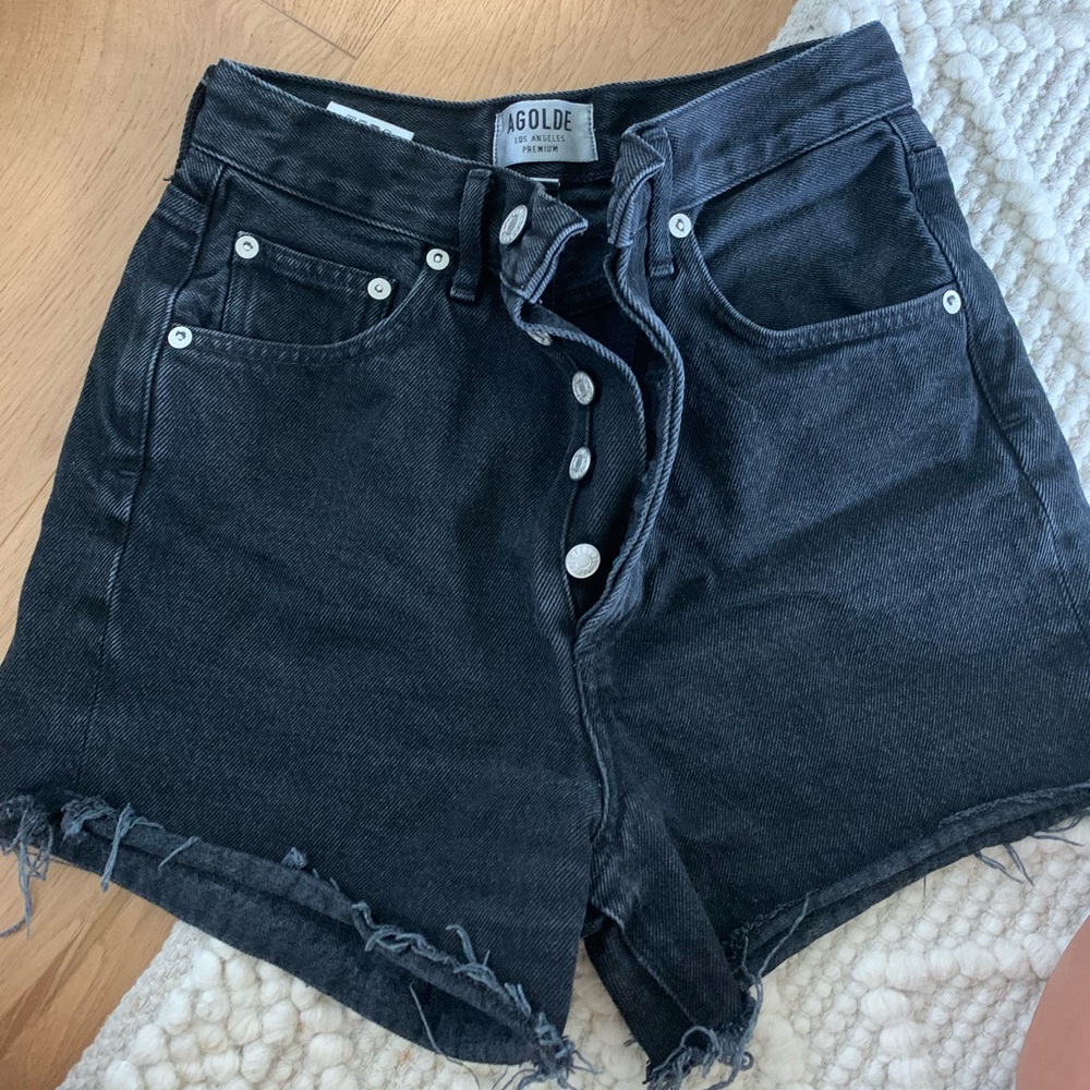 AGOLDE black denim shorts. Too small. Great condition. Size 25